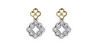 10K White & Yellow Gold 0.25cttw Diamond Earrings