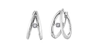 10K White Gold 0.04cttw Diamond Earrings