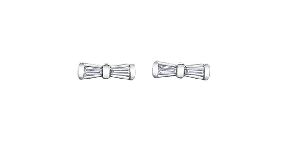 10K White Gold 0.12cttw Diamond Earrings