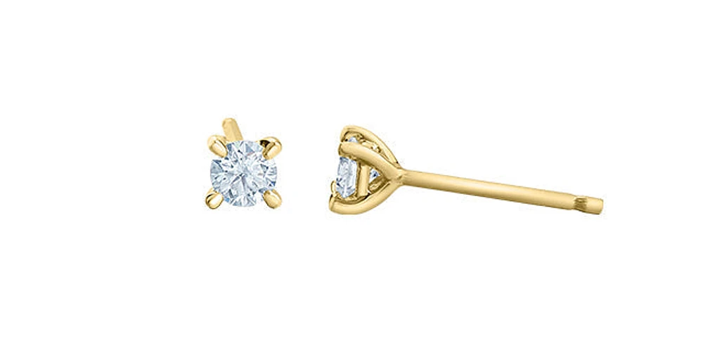 14K Yellow Gold 0.40cttw Lab Grown Diamond Stud Earrings