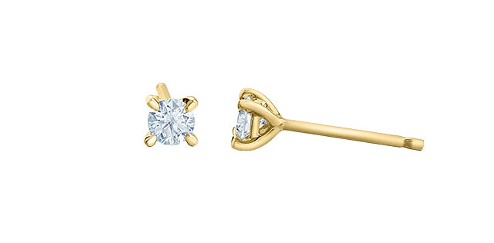 14K Yellow Gold 0.50cttw Lab Grown Diamond Stud Earrings