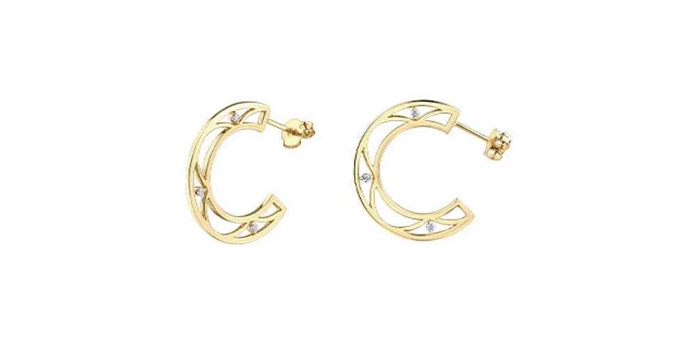 10K Yellow Gold 0.06cttw Diamond Earrings