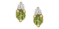 10K Yellow Gold Peridot and Diamond Earrings