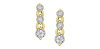 10K Yellow Gold 0.23cttw Diamond Dangle Earrings