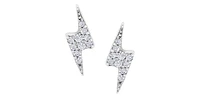 10K Gold 0.07cttw Round Brilliant Cut Lightning Bolt Diamond Earrings