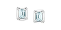 10K White Gold 0.46cttw Lab Grown Emerald Cut Diamond Earrings