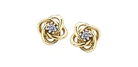 10K Yellow Gold 0.10cttw Canadian Diamond Earrings