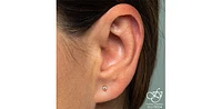 10K White Gold 4mm Sapphire Earrings