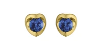 10K Yellow Gold Sapphire Earring