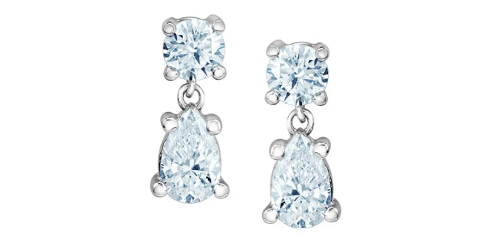 10K White Gold 0.76cttw Lab Grown Diamond Earrings