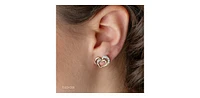 10K Yellow Gold 0.12cttw Diamond Heart Stud Earrings