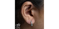 10K White Gold Emerald and Diamond Earrings