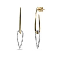 14K Yellow and White Gold 0.28 cttw Diamond Earrings