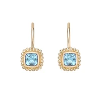 10K Yellow Gold Bezel-set Aquamarine Earrings