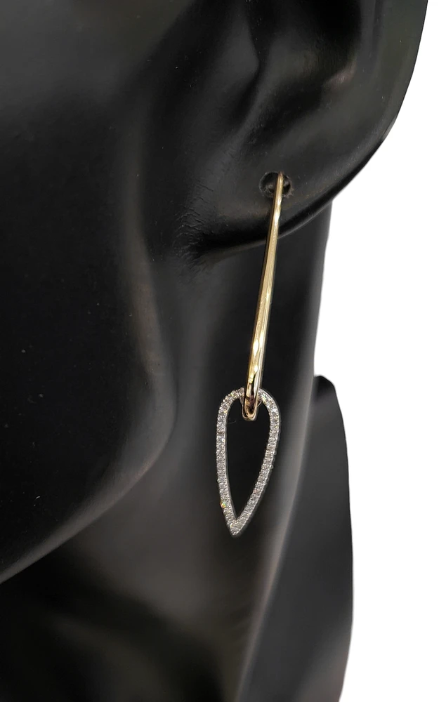 14K Yellow and White Gold 0.28 cttw Diamond Earrings