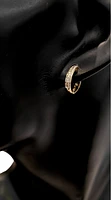 14K Yellow Gold 0.17 cttw Diamond Hoop Earrings