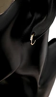 14K Yellow Gold cttw Diamond Hoop Earrings