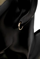 14K Yellow Gold cttw Diamond Hoop Earrings