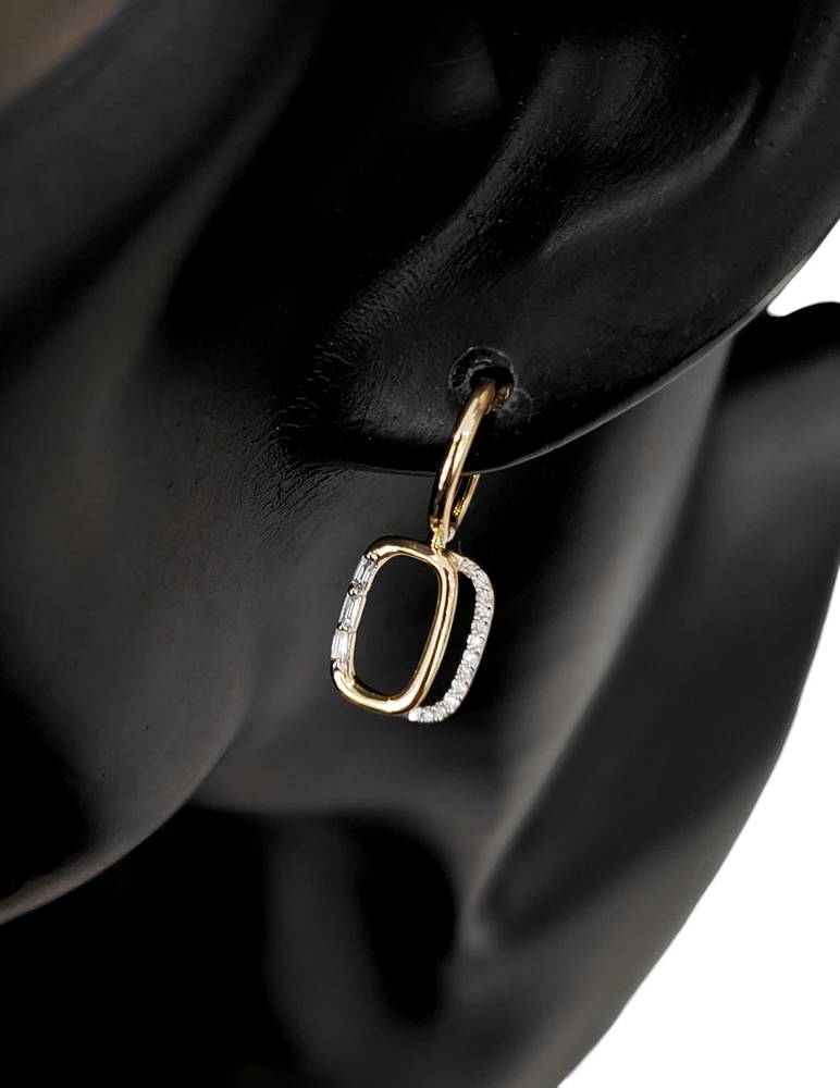 14K Yellow Gold 0.18cttw Diamond Earrings