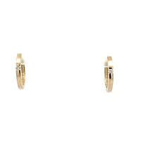 10K Gold 0.05 cttw Diamond Hoop Earrings - Yellow Gold