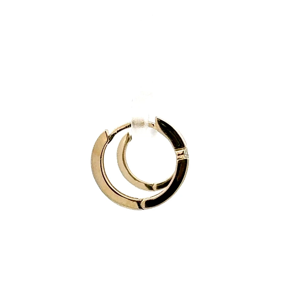10K Gold 0.05 cttw Diamond Hoop Earrings - Yellow Gold