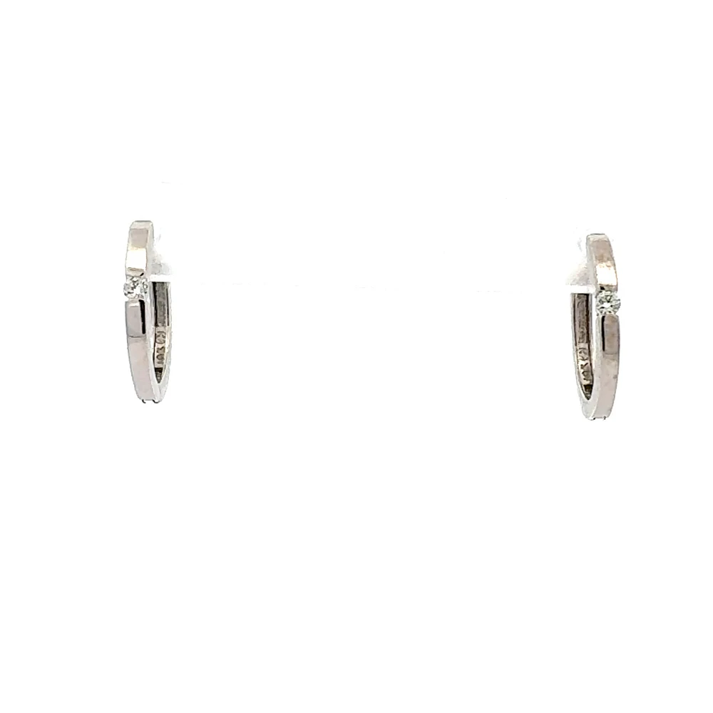 10K Gold 0.05 cttw Diamond Hoop Earrings - Yellow Gold
