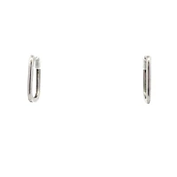 10K White Gold cttw Diamond Square Hoop Earrings