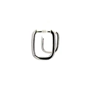 10K White Gold cttw Diamond Square Hoop Earrings