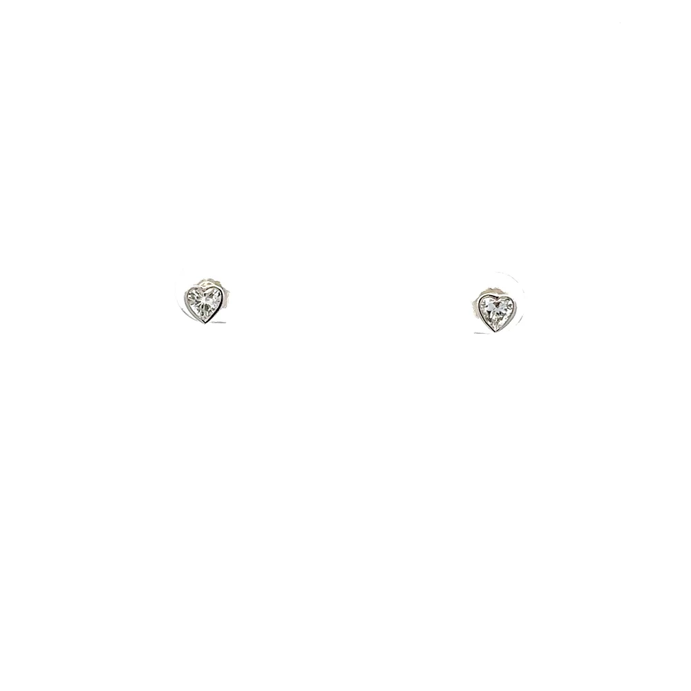 10K Lab Grown Diamond Bezel Stud Earrings - Gold / Pear