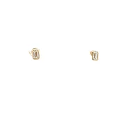 10K Lab Grown Diamond Bezel Stud Earrings - Gold / Pear