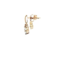 10K Gold Prong-set Aquamarine Earrings with Diamond Accent - White gold