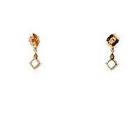 10K Gold Prong-set Aquamarine Earrings with Diamond Accent - White gold
