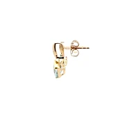 10K Gold Aquamarine & Diamond Earrings - yellow gold
