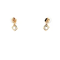 10K Gold Aquamarine & Diamond Earrings - yellow gold