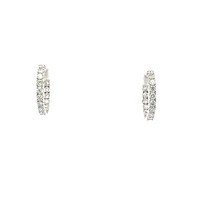 10K White Gold 0.50cttw Lab Grown Diamond Huggie / Hoop Earrings