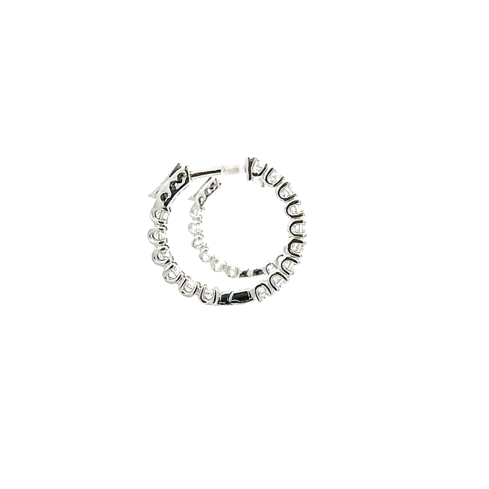 10K White Gold 0.50cttw Lab Grown Diamond Huggie / Hoop Earrings