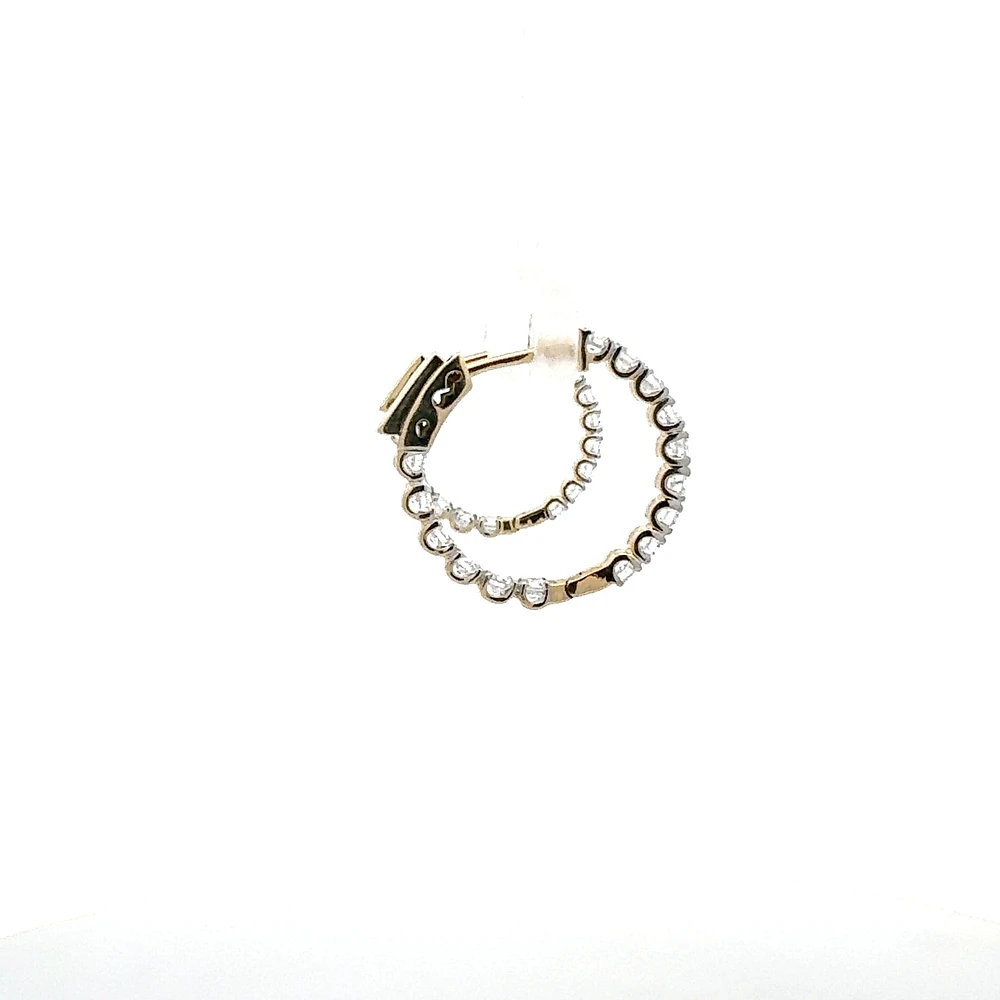 10K Gold 1.00cttw Lab Grown Diamond Huggie / Hoop Earrings