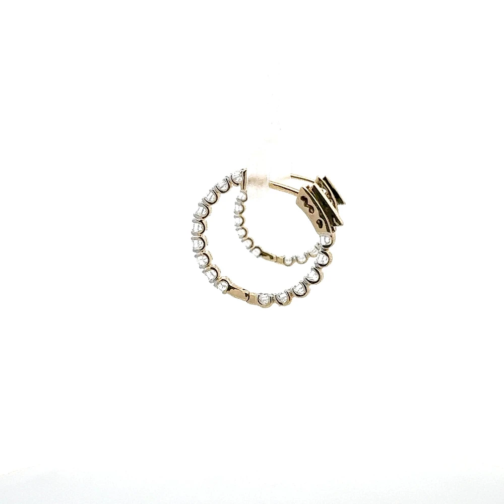 10K Gold 1.00cttw Lab Grown Diamond Huggie / Hoop Earrings