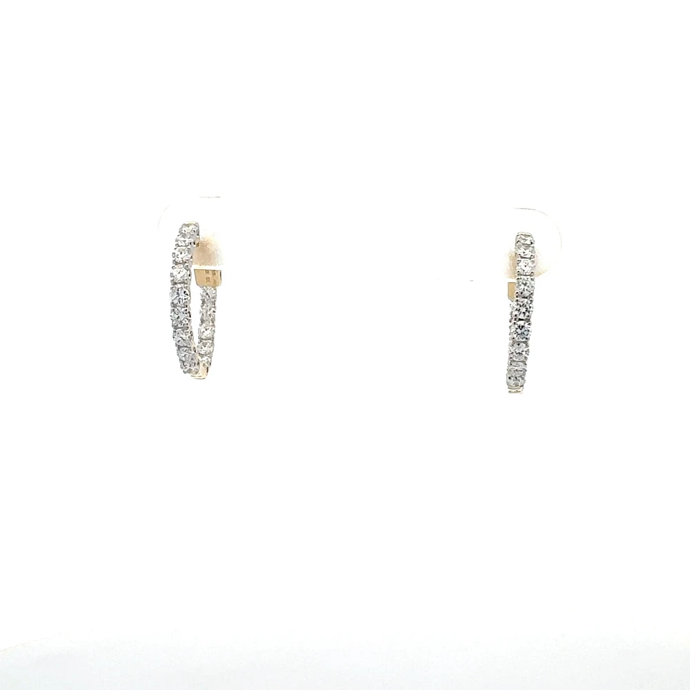 10K Gold 1.00cttw Lab Grown Diamond Huggie / Hoop Earrings