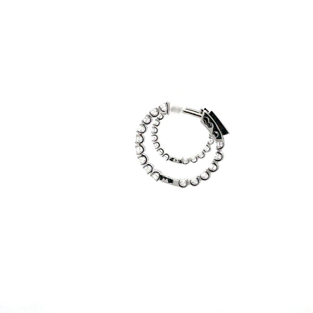 10K White Gold 0.50cttw Lab Grown Diamond Huggie / Hoop Earrings