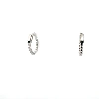 10K White Gold 0.50cttw Lab Grown Diamond Huggie / Hoop Earrings