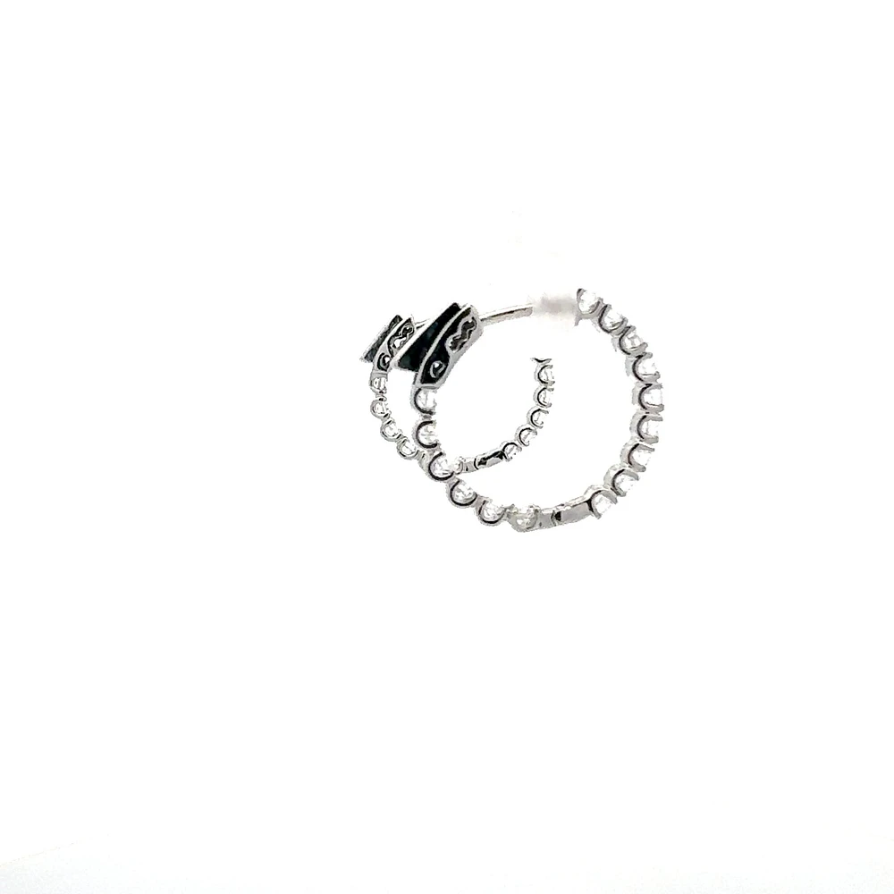 10K White Gold 0.50cttw Lab Grown Diamond Huggie / Hoop Earrings