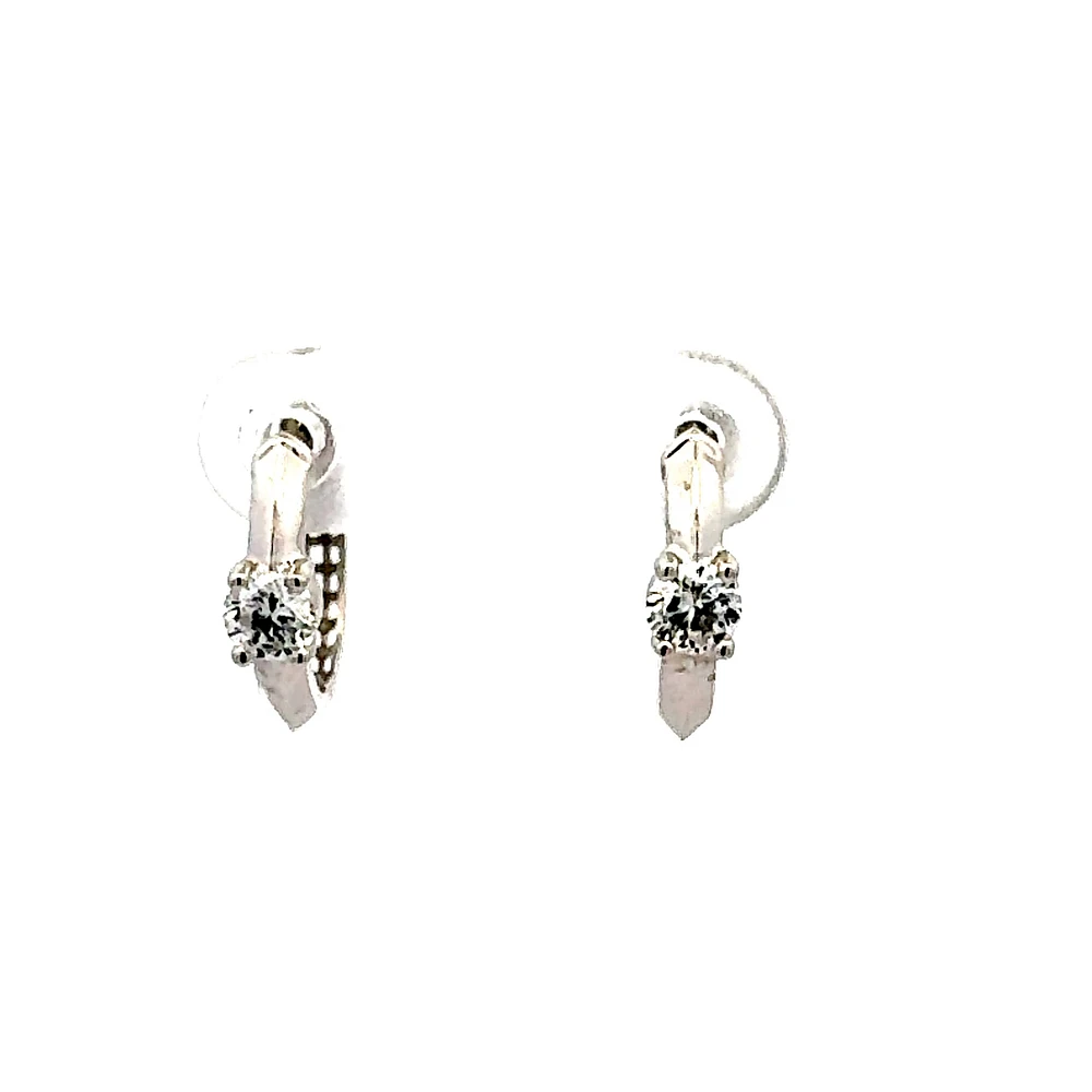 10K White Gold 0.40cttw Lab Grown Diamond Hoop / Huggie Earrings