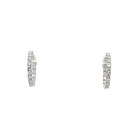 10K White Gold 0.50cttw Lab Grown Diamond Huggie / Hoop Earrings
