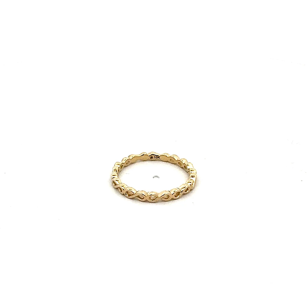 10K White or Yellow Gold Infinity Ring - /