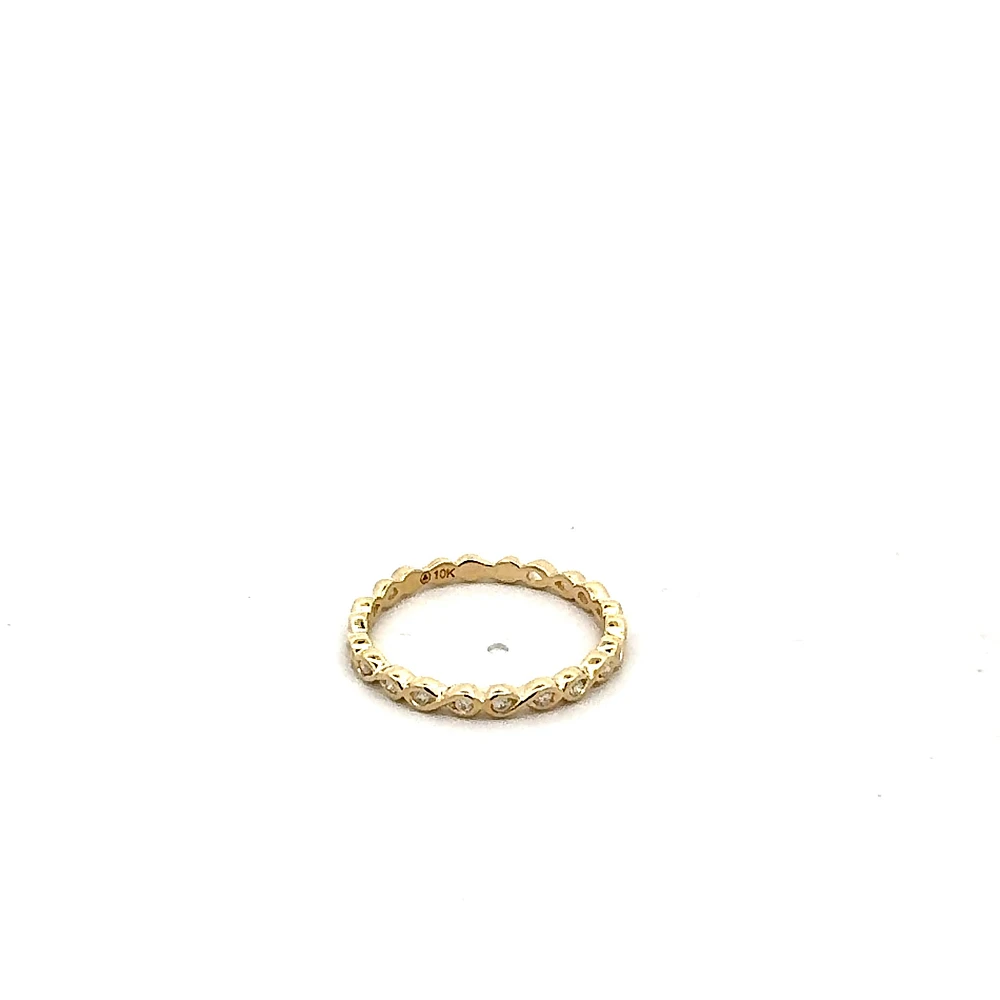 10K Yellow Gold 0.075cttw Diamond Infinity Ring