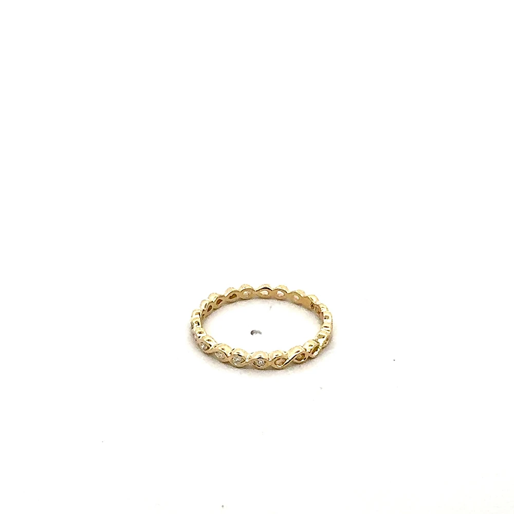 10K Yellow Gold 0.075cttw Diamond Infinity Ring
