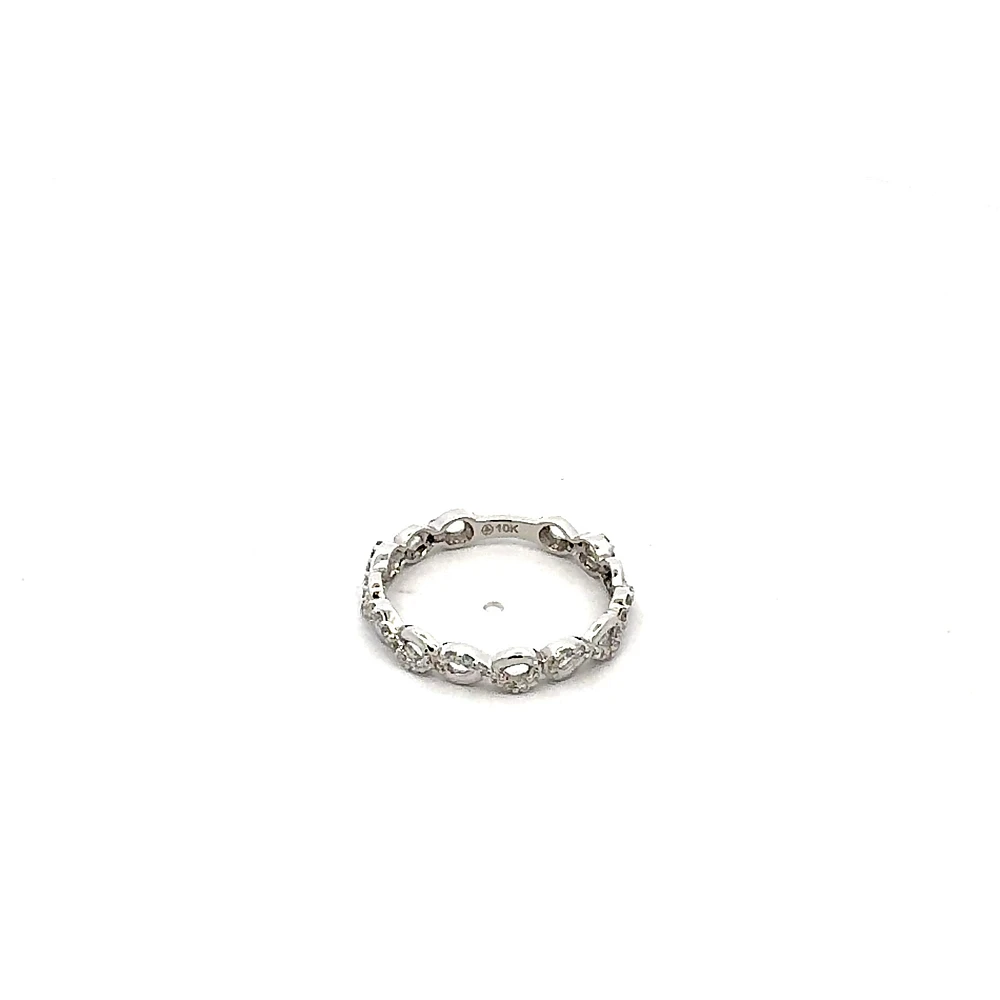 10K White Gold 0.15cttw Diamond Infinity Ring - /