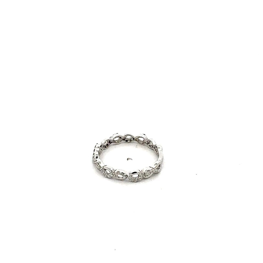 10K White Gold 0.15cttw Diamond Infinity Ring - /