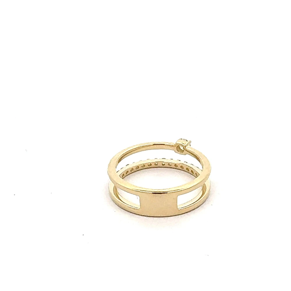 10K Yellow Gold 0.096 ct Canadian Diamond Ring - 4